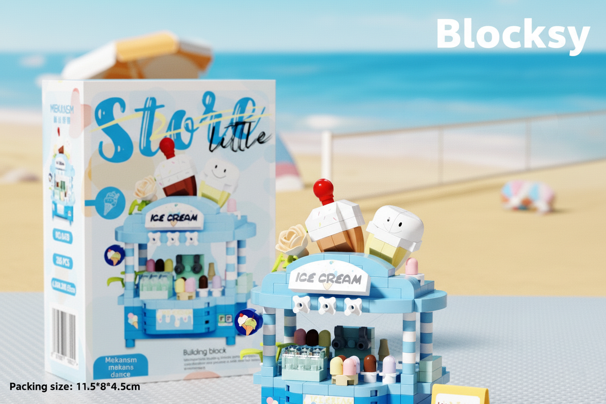 Blocksy IceCream Canteen | Miniature Building Block Set (291 pieces)
